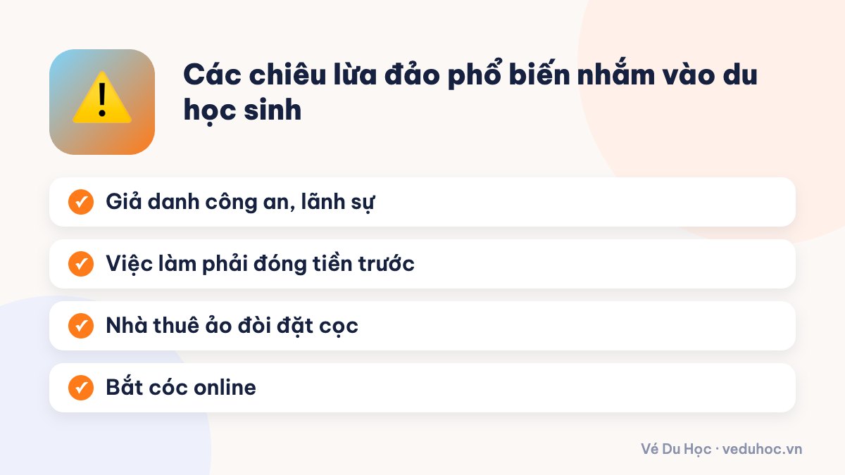 Các chiêu lừa đảo phổ biến nhắm vào du học sinh
