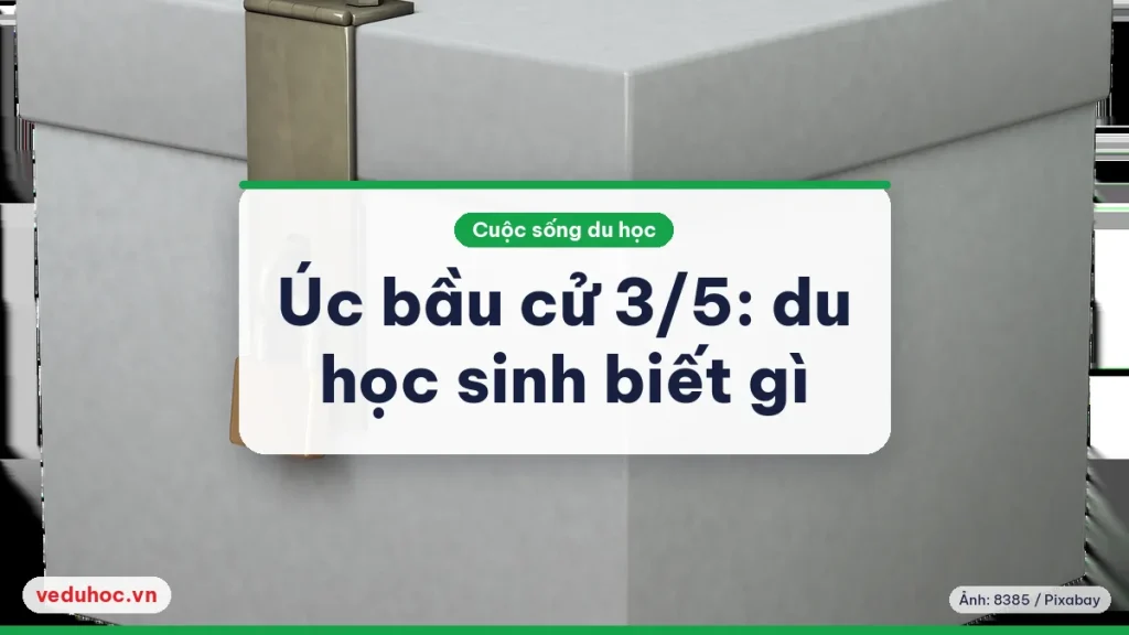 Thùng phiếu màu xám có khoá nhỏ trên nền trắng, gợi ngày bầu cử liên bang ở Úc