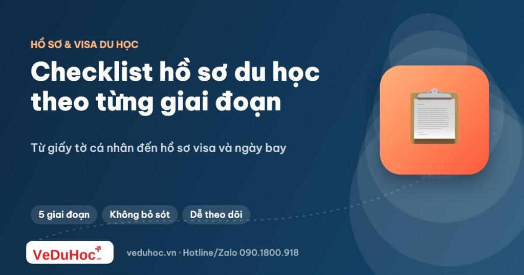Checklist hồ sơ du học hoàn chỉnh: giấy tờ cần chuẩn bị theo từng giai đoạn