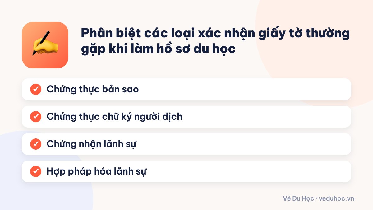 Phân biệt các loại xác nhận giấy tờ thường gặp khi làm hồ sơ du học