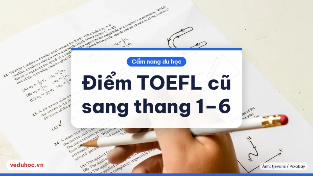 Ảnh minh hoạ chủ đề điểm TOEFL cũ sang thang 1-6