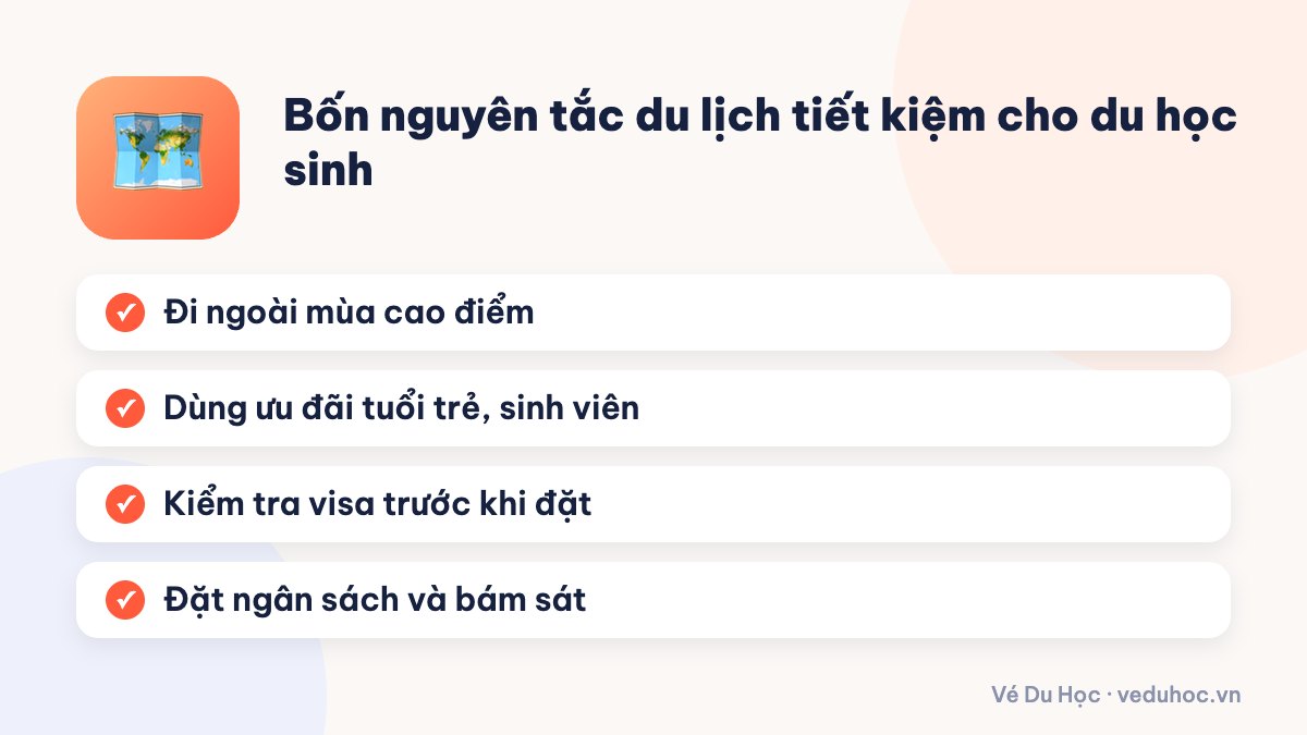 Bốn nguyên tắc du lịch tiết kiệm cho du học sinh