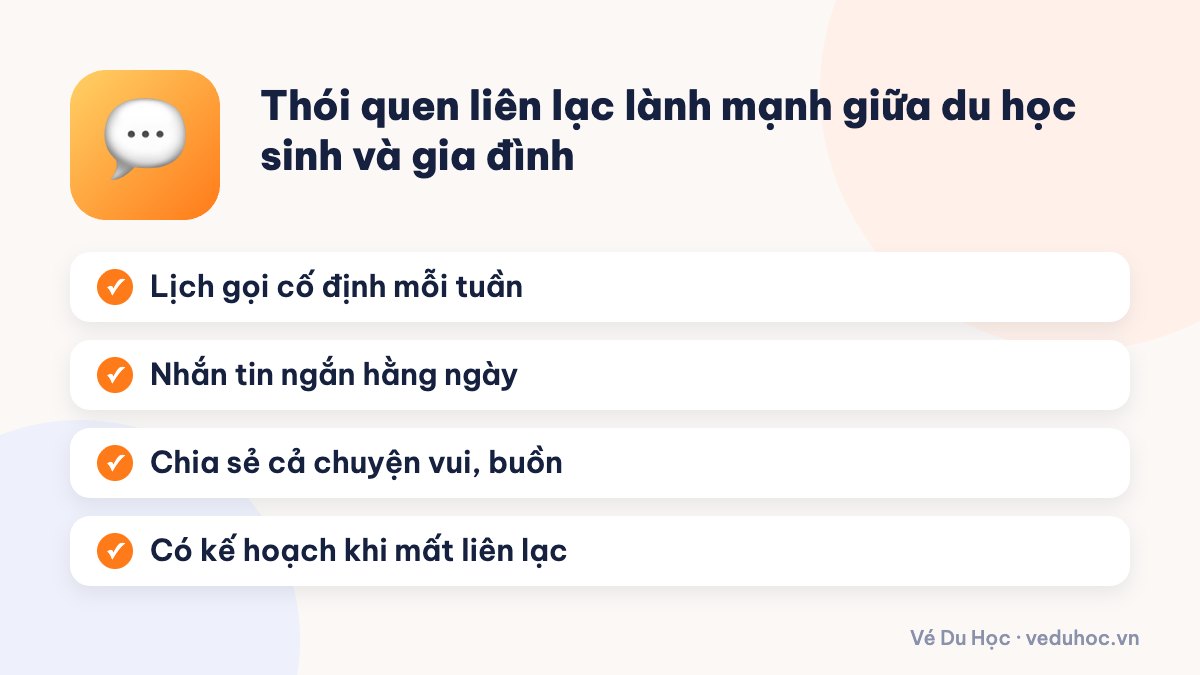 Thói quen liên lạc lành mạnh giữa du học sinh và gia đình