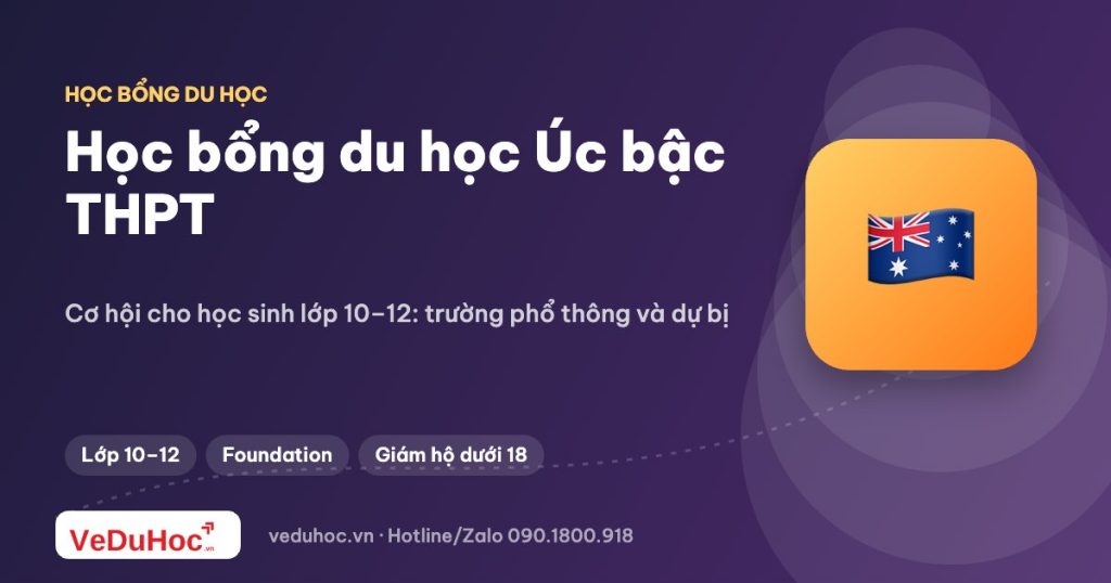 Học bổng du học Úc bậc THPT và dự bị: cơ hội cho học sinh lớp 10–12