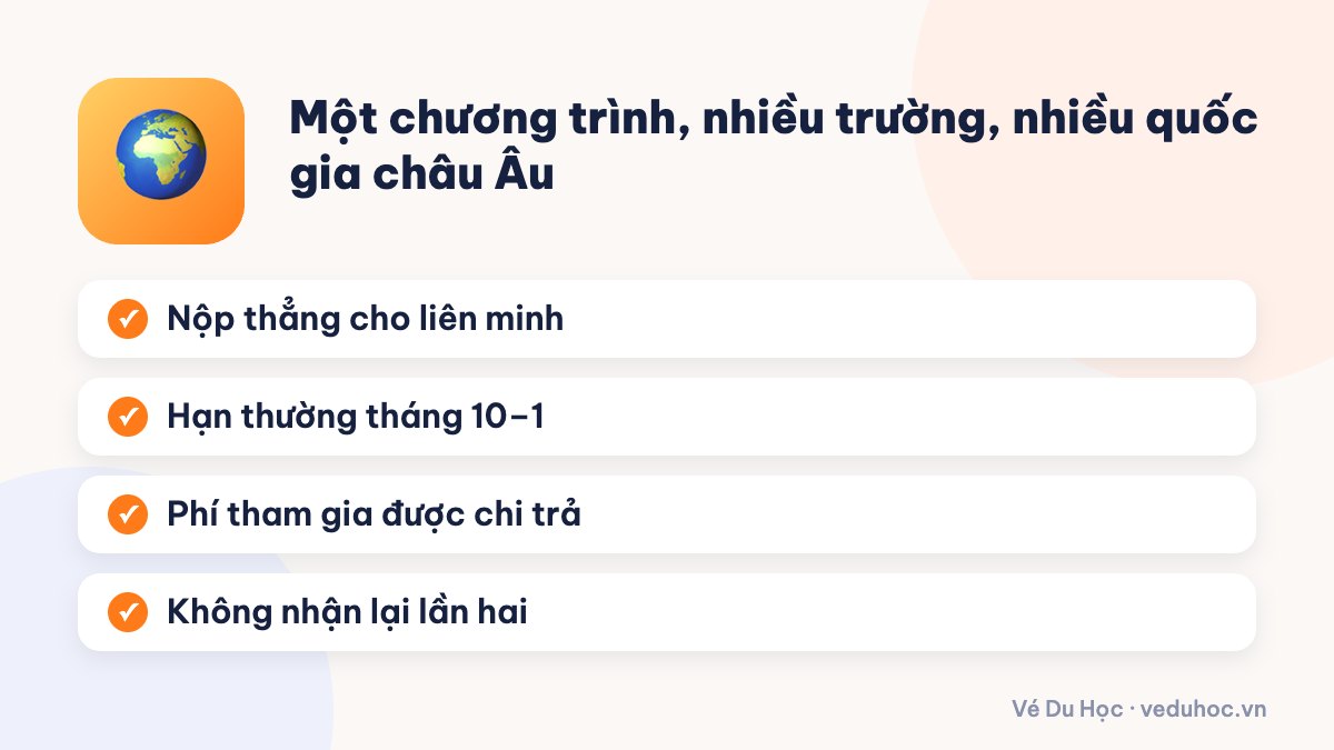 Một chương trình, nhiều trường, nhiều quốc gia châu Âu