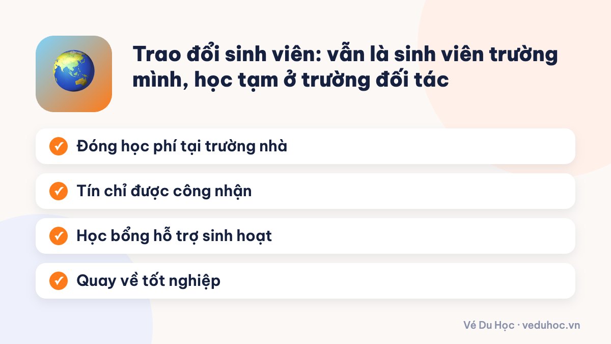 Trao đổi sinh viên: vẫn là sinh viên trường mình, học tạm ở trường đối tác