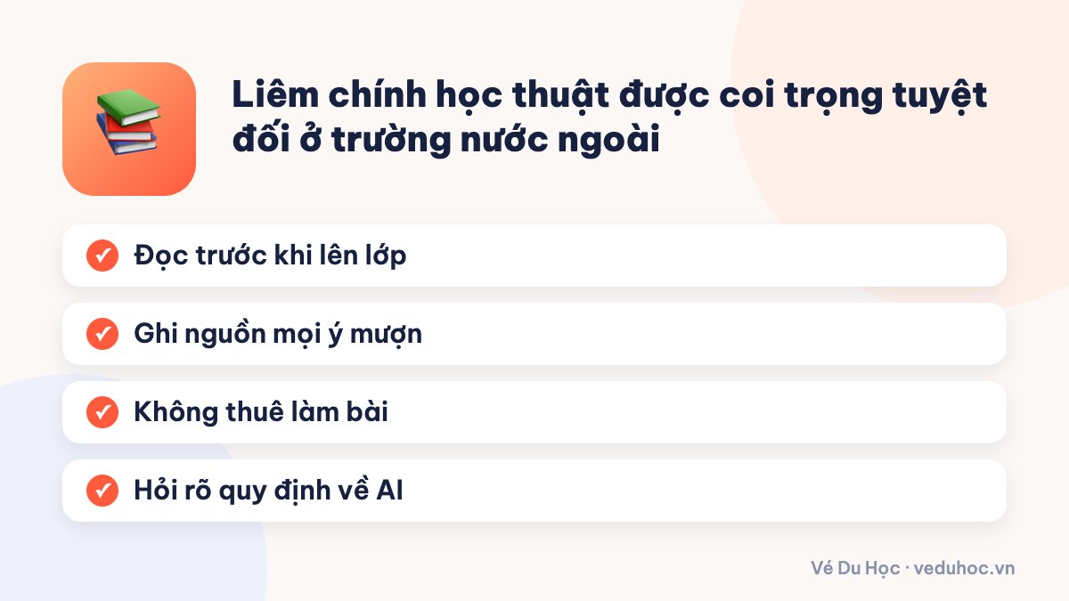 Liêm chính học thuật được coi trọng tuyệt đối ở trường nước ngoài