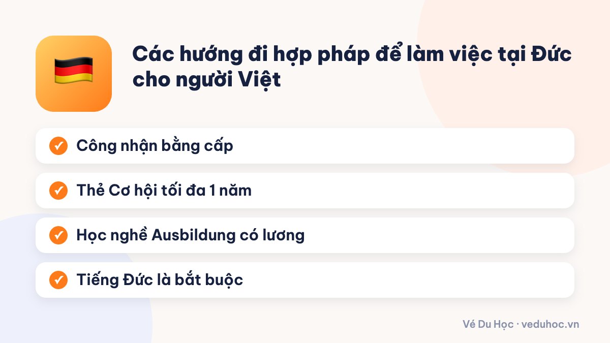 Các hướng đi hợp pháp để làm việc tại Đức cho người Việt