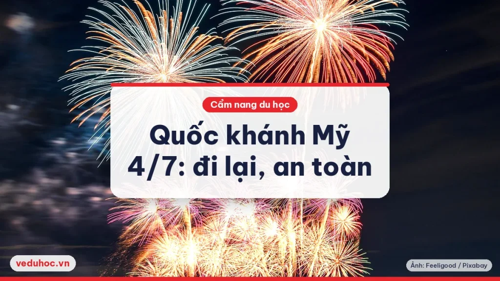 Pháo hoa nhiều màu nổ trên nền trời đêm phía trên ánh đèn thành phố, dịp Quốc khánh Mỹ
