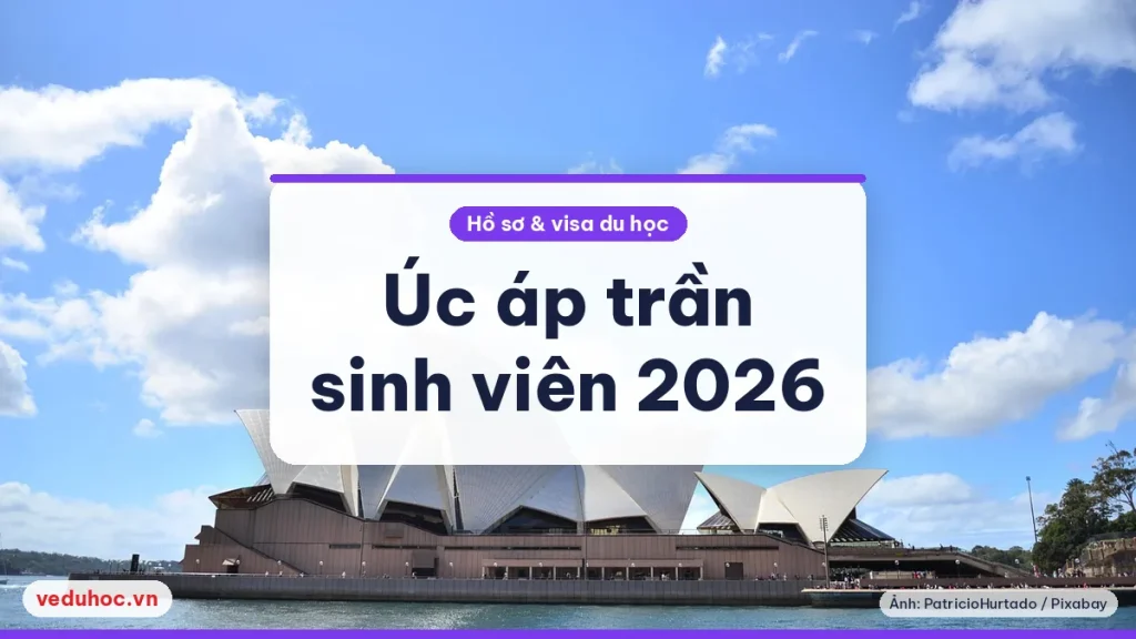 Nhà hát Opera Sydney dưới trời xanh, minh hoạ du học Úc